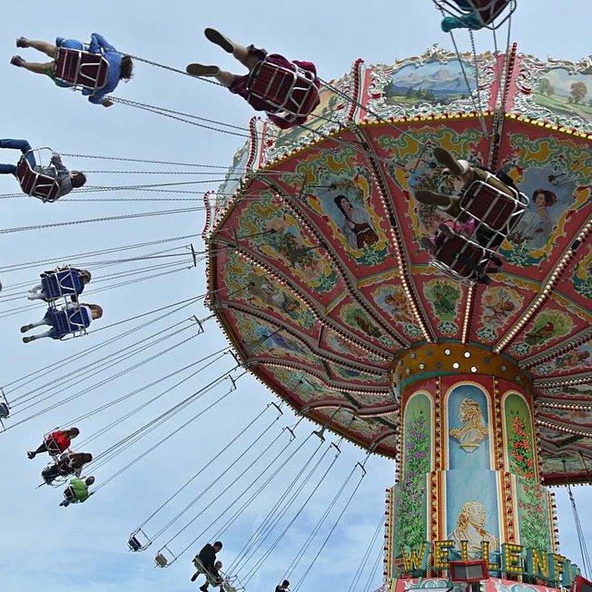 
                An image of people on a ride at Flambards, Cornwall.
                
