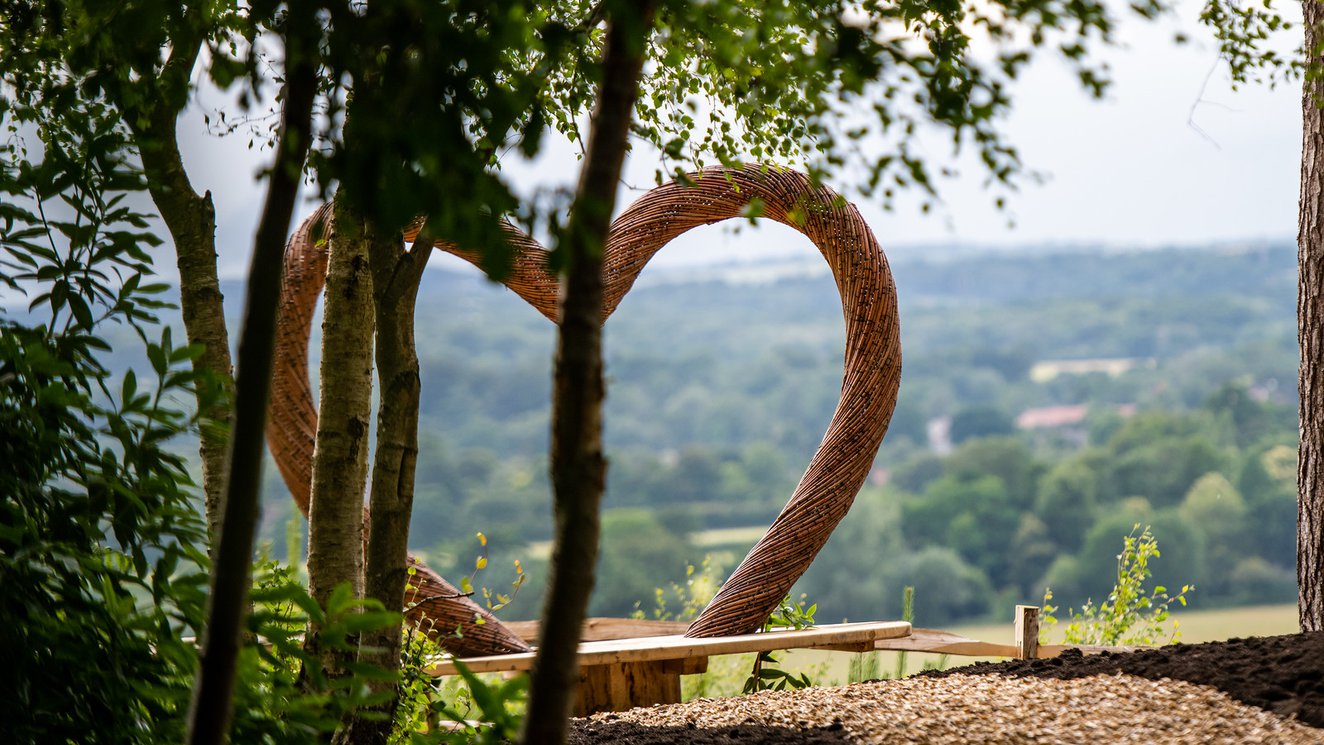 
              Stunning views of the heart and beyond from Good Friday Hill at our Sandy Balls Resort in The New Forest.
              