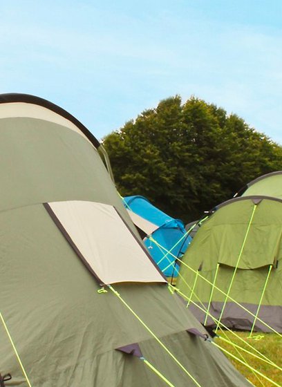 Two tents pitched at one of our holiday parks.