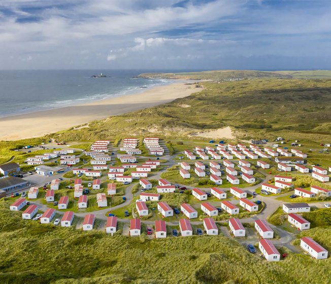 A bright sunny day overlooking our St Ives static caravan park.