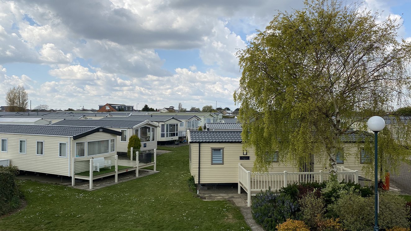 
              Overlooking caravans at Cleethorpes Pearl, Lincolnshire.
              