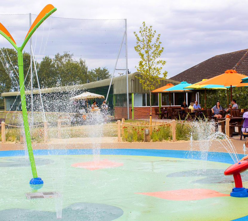 The outdoor splash pad at our Lincolnshire Holiday Park, Appletree.