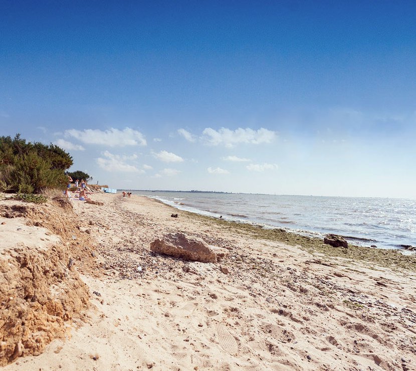 A hot summers day at the beach on Mersea Island, Essex. Book your caravan holiday with us.
