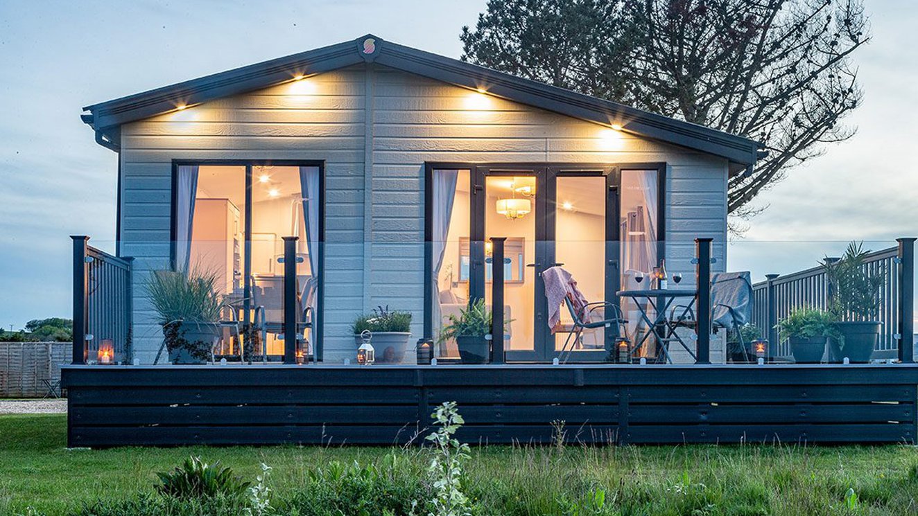 
              The exterior of one of our holiday homes at The Lakes Rookley in the Isle of Wight.
              