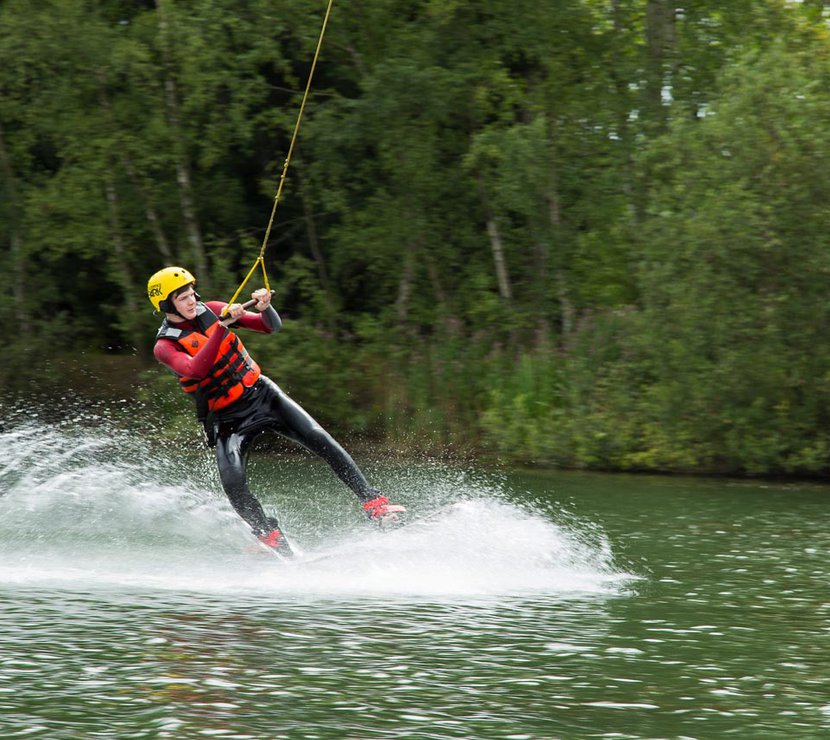 An adult may enjoying some watersports at our Lincolnshire park, Tattershall Lakes.