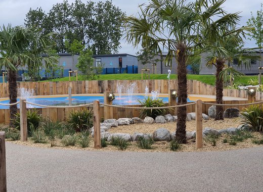 Our splash pad at Mill Rythe Holiday Park, perfect for the little ones to enjoy.